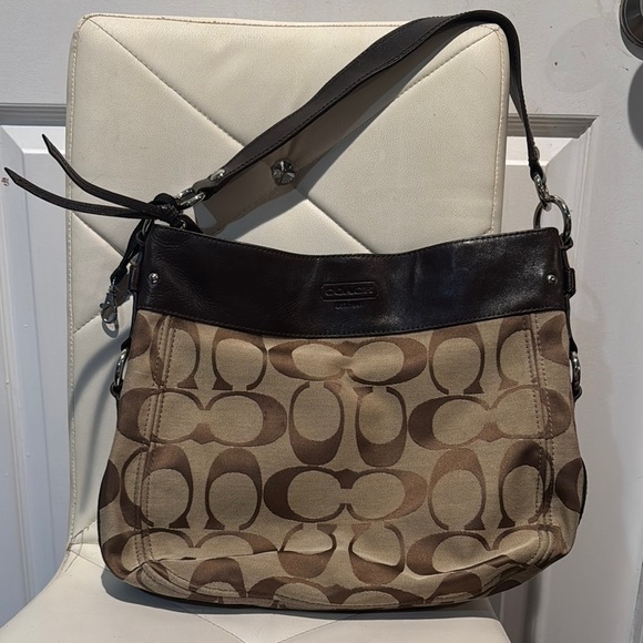 Coach Brown and Tan Monogram Shoulder Bag - Picture 3 of 17